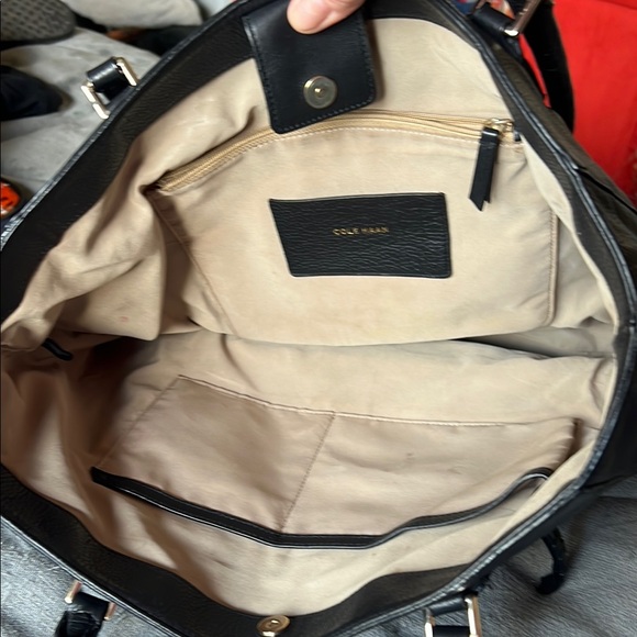 Cole Haan Black Leather Tote Bag - Picture 6 of 12
